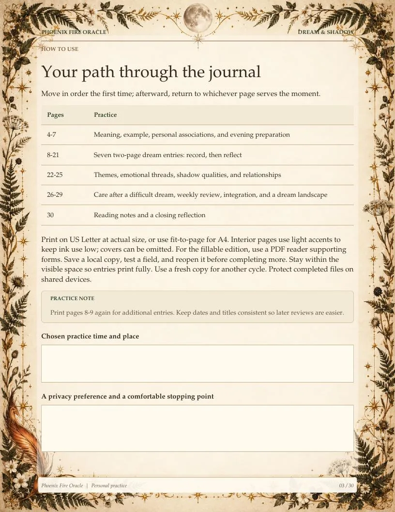 Dream journal reflection page
