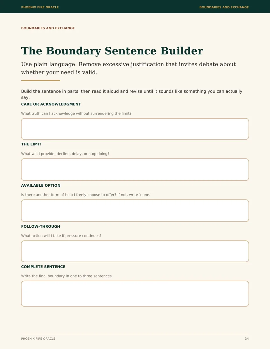 A fillable money-boundary sentence-building exercise